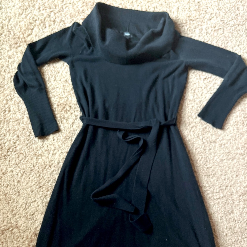 Mossimo Small Black Sweater Dress with tie belt
